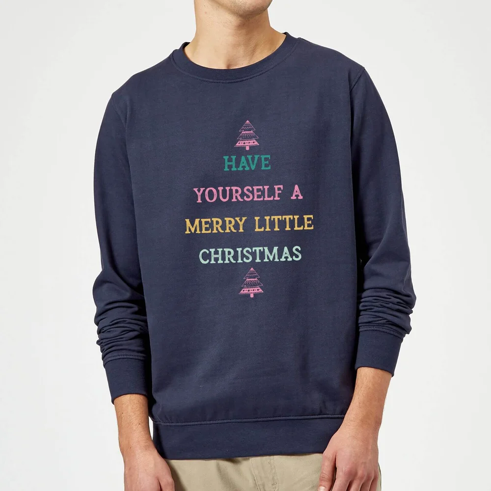 Have Yourself A Merry Little Christmas Christmas Sweater - Navy - S - Navy Image 1