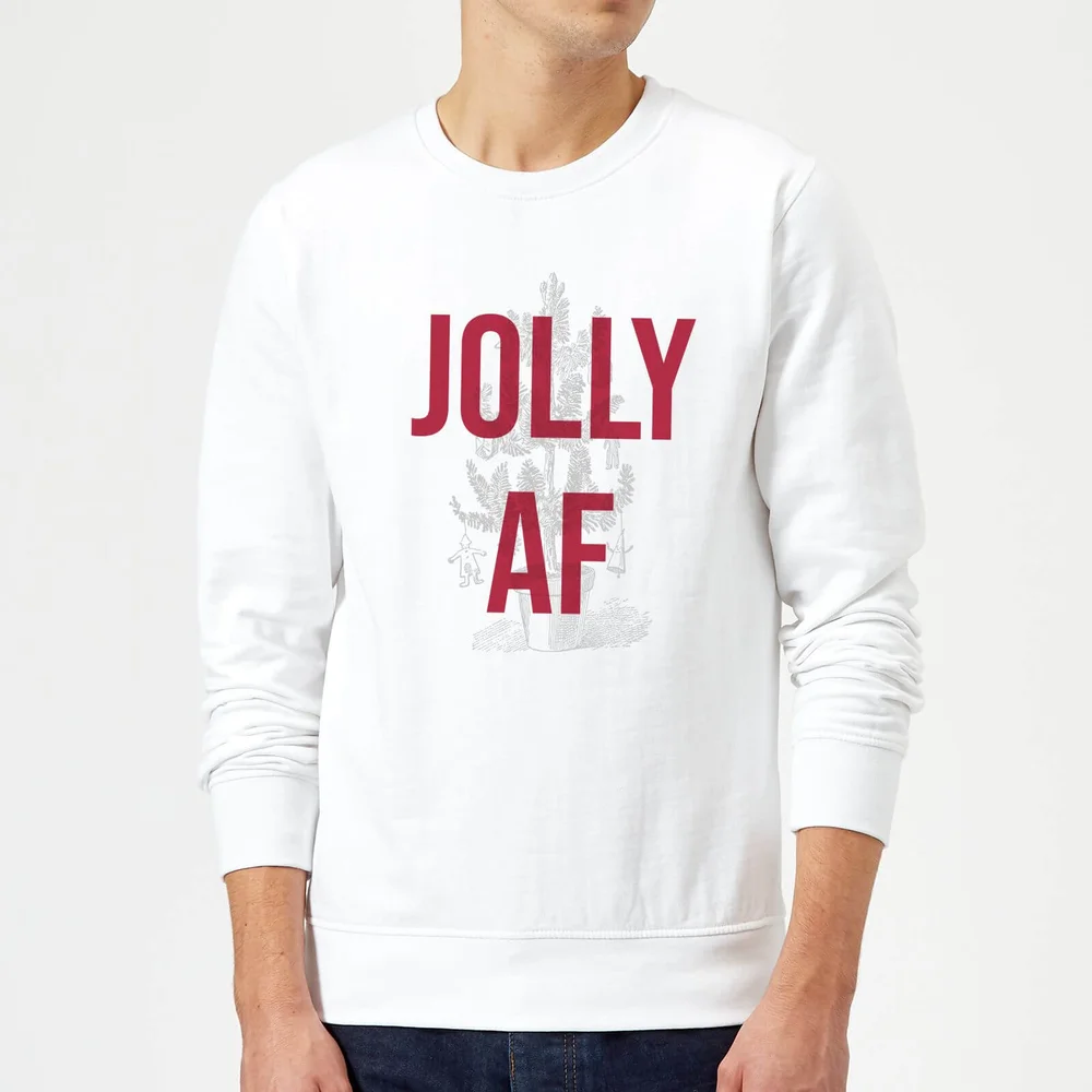 Jolly AF Christmas Sweater - White - S Image 1