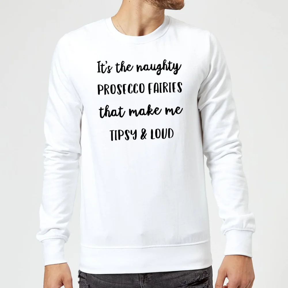 It's The Naughty Prosecco Fairies That Make Me Tipsy and Loud Christmas Sweater - White - S - White Image 1