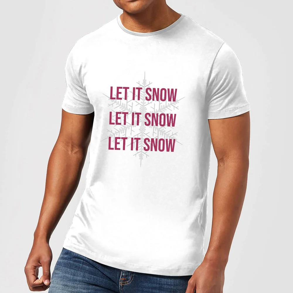 Let It Snow Men's Christmas T-Shirt - White - S - White Image 1