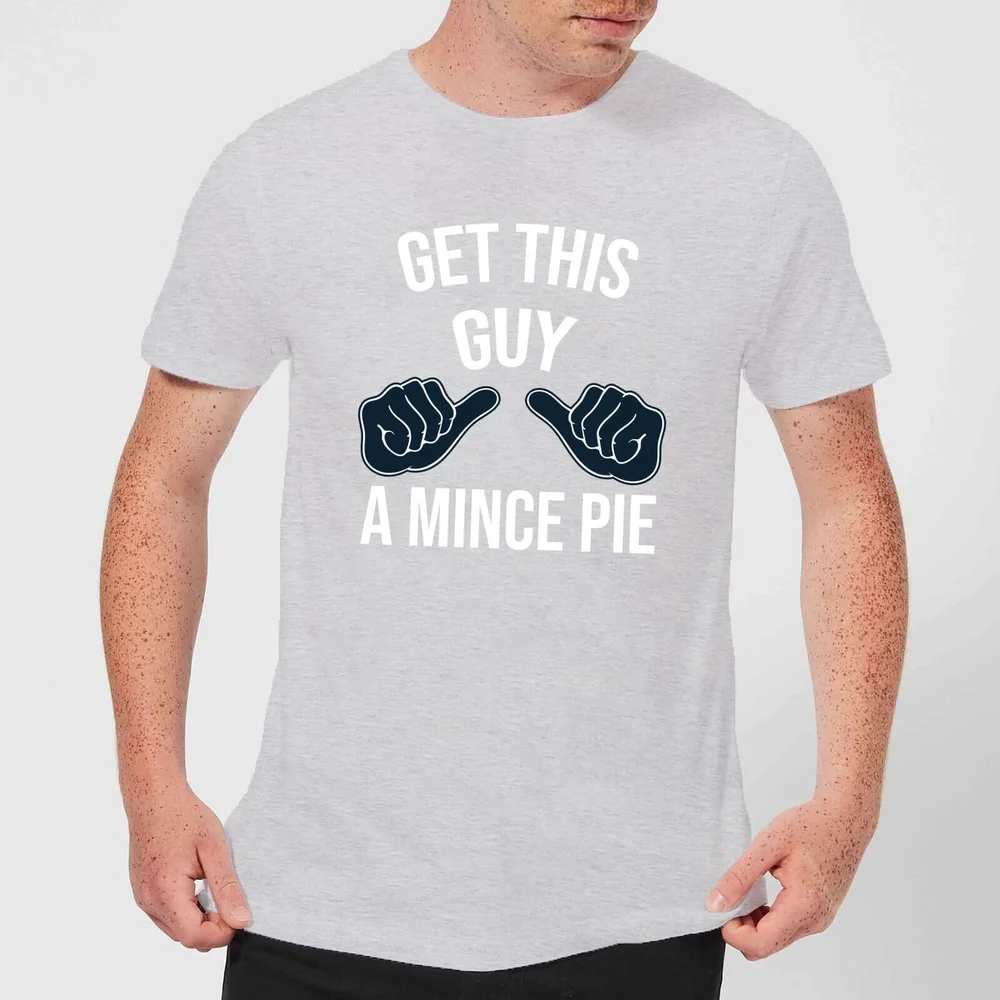 Get This Guy A Mince Pie Men's Christmas T-Shirt - Grey - S Image 1