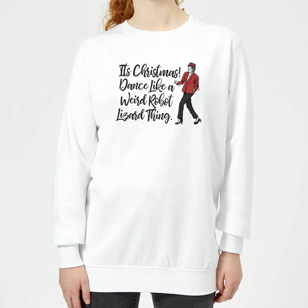 Its Christmas, Dance Like A Weird Robot Women's Christmas Sweater - White - XS - White Image 1