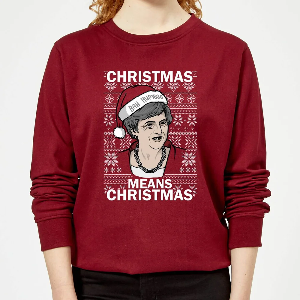Christmas Means Christmas Women's Christmas Sweater - Burgundy - XS - Burgundy Image 1