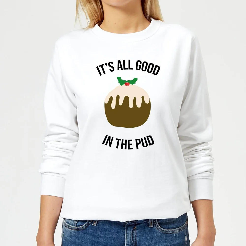 It's All Good In The Pud Women's Christmas Sweater - White - XS Image 1