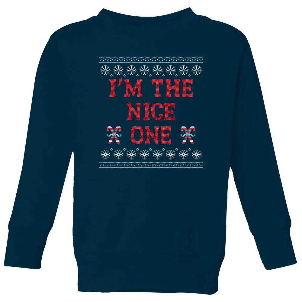 I'm The Nice One Kids' Christmas Sweater - Navy - 3-4 Years - Navy Image 1
