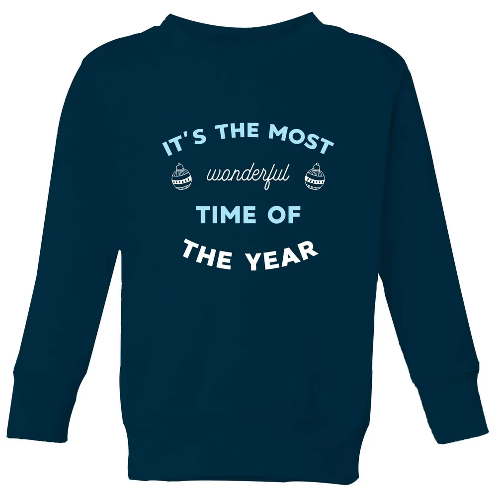 It's The Most Wonderful Time Of The Year Kids' Christmas Sweater - Navy - 3-4 Years - Navy Image 1