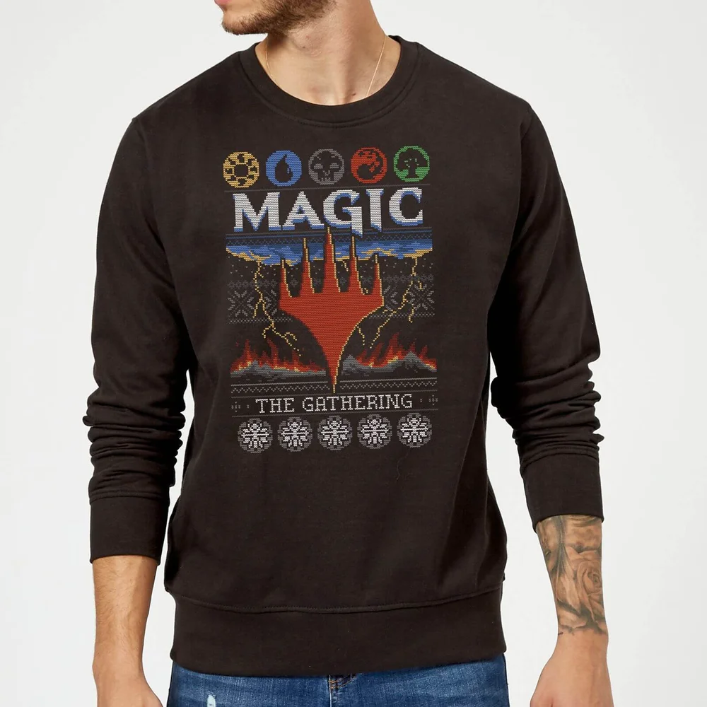 Magic The Gathering Colours Of Magic Knit Christmas Sweater - Black - S Image 1