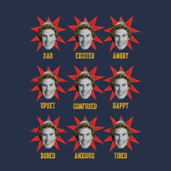 Elf Faces Women's Christmas T-Shirt - Navy