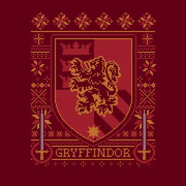 Harry Potter Gryffindor Crest Women's Christmas T-Shirt - Burgundy