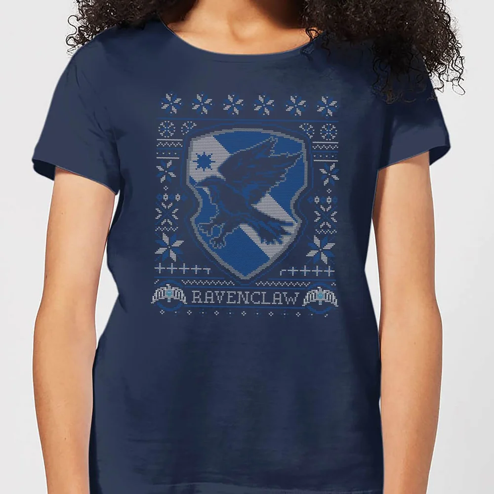Harry Potter Ravenclaw Crest Women's Christmas T-Shirt - Navy - S Image 1