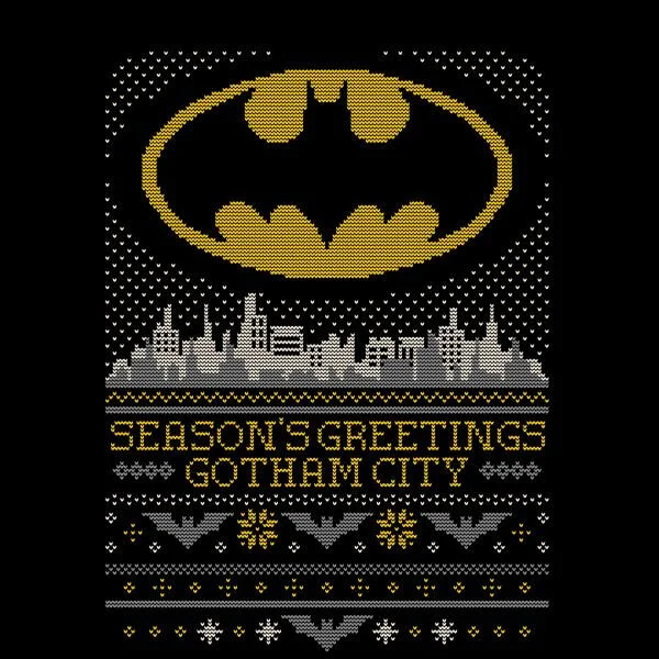 DC Seasons Greetings From Gotham Women's Christmas T-Shirt - Black