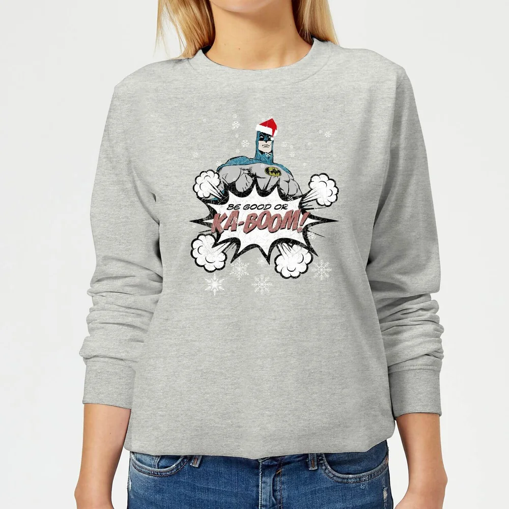 DC Batman Be Good Women's Christmas Sweater - Grey - 3XL Image 1