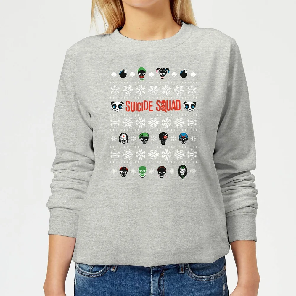 DC Suicide Squad Women's Christmas Sweater - Grey - 3XL - Grey Image 1