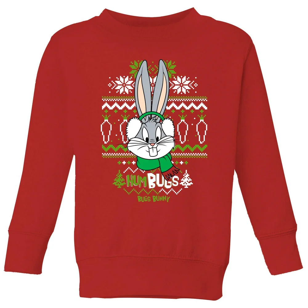Looney Tunes Bugs Bunny Knit Kids' Christmas Sweater - Red - 3-4 Years Image 1