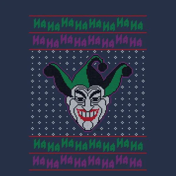 DC Joker Knit Men's Christmas T-Shirt - Navy