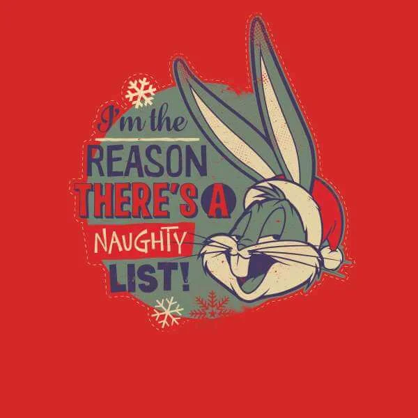 Looney Tunes I'm The Reason There Is A Naughty List Christmas Sweater - Red