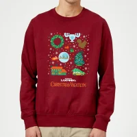 National Lampoon Griswold Christmas Starter Pack Christmas Sweater - Burgundy