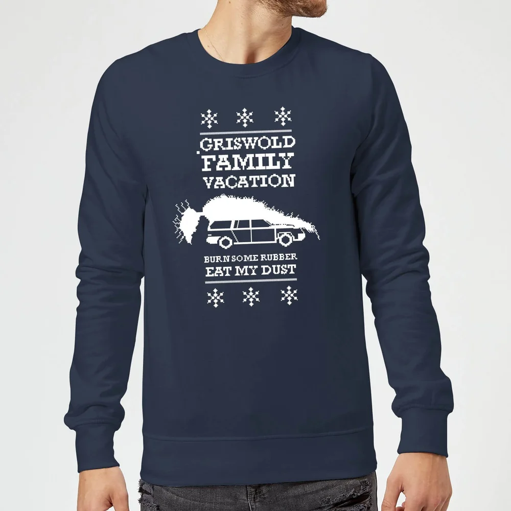 National Lampoon Griswold Vacation Ugly Knit Christmas Sweater - Navy - S Image 1