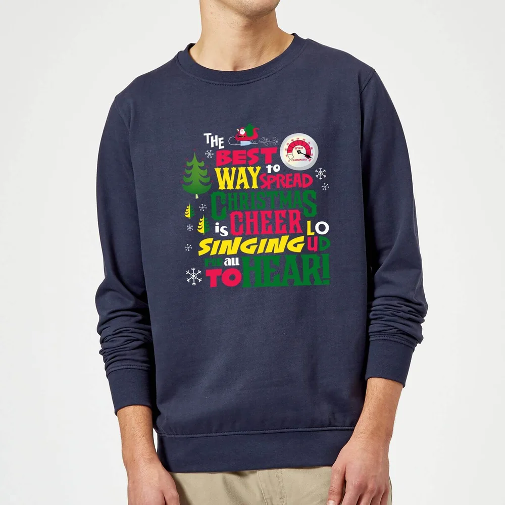 Elf Christmas Cheer Christmas Sweater - Navy - S Image 1