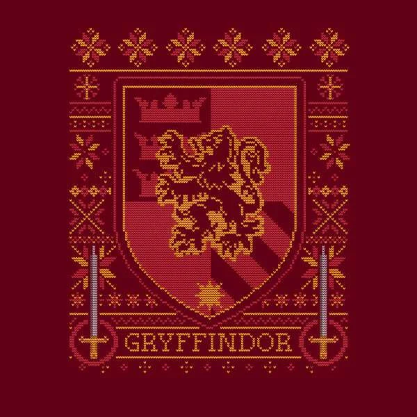 Harry Potter Gryffindor Crest Christmas Sweater - Burgundy