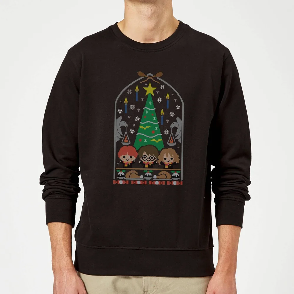 Harry Potter Hogwarts Tree Christmas Sweater - Black - S Image 1