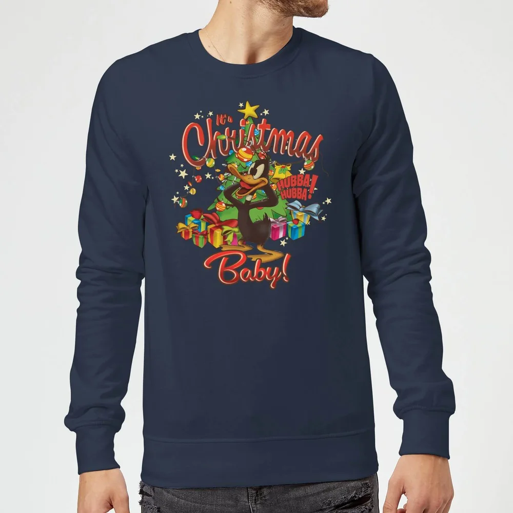 Looney Tunes Its Christmas Baby Christmas Sweater - Navy - S Image 1