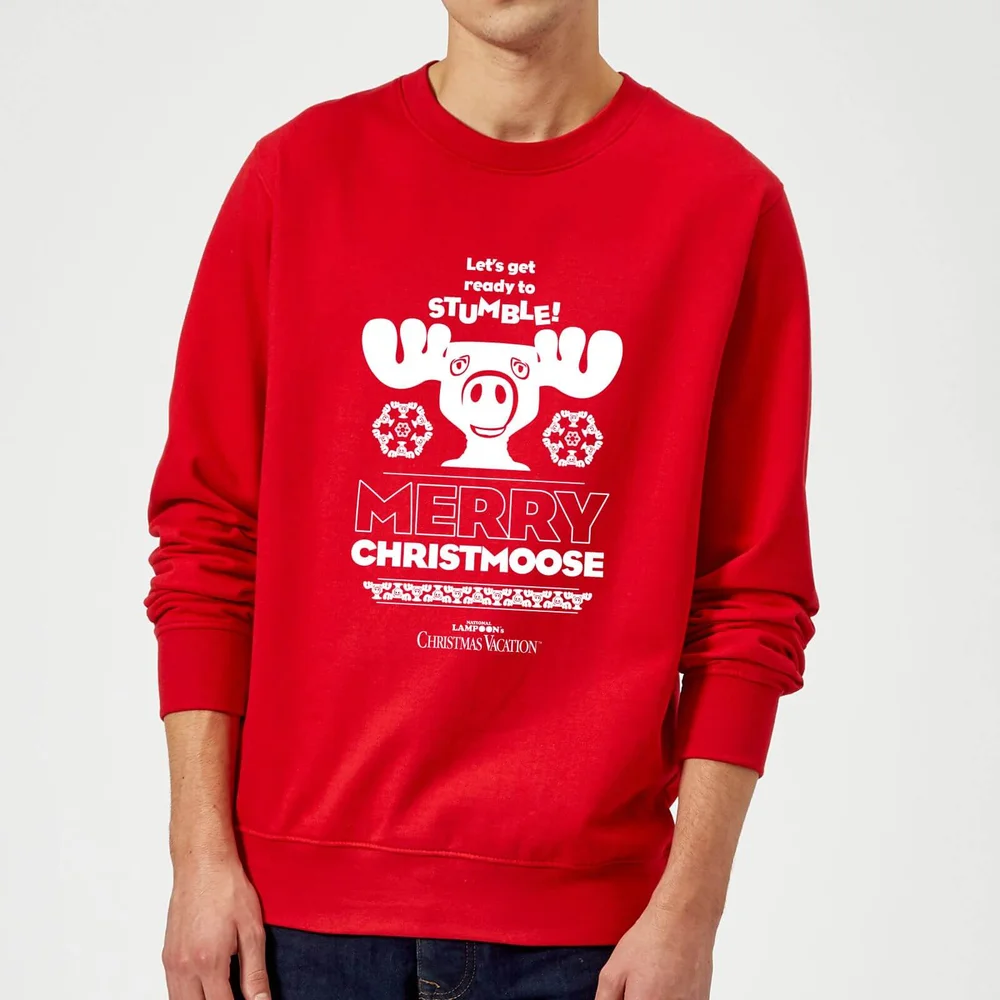 National Lampoon Merry Christmoose Christmas Sweater - Red - S Image 1