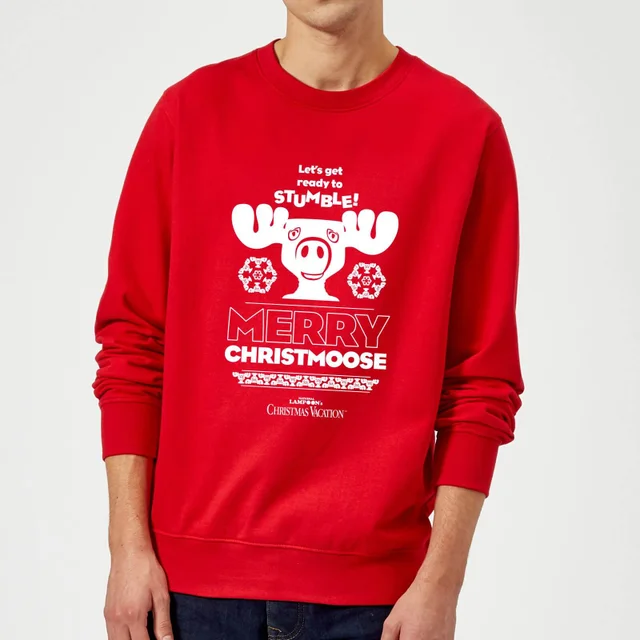 National Lampoon Merry Christmoose Christmas Sweater - Red