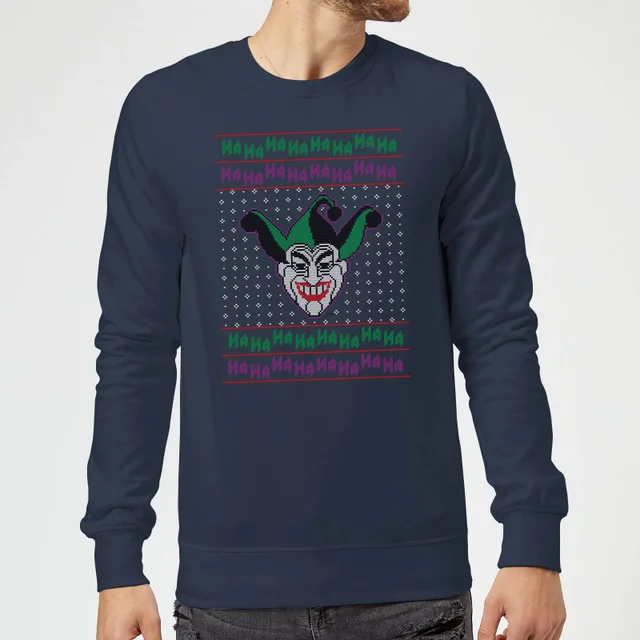 DC Joker Knit Christmas Sweater - Navy