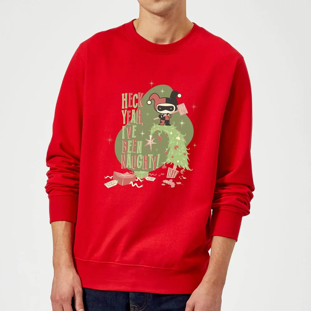 DC Heck Yeah I've Been Naughty! Christmas Sweater - Red - S Image 1