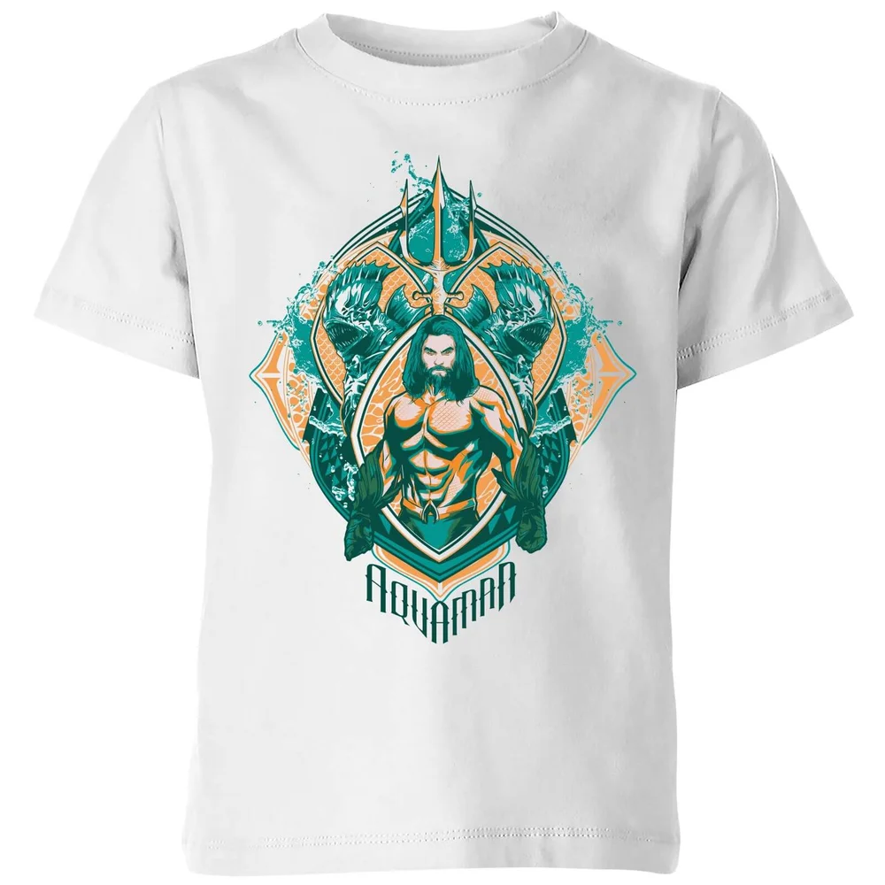 Aquaman Seven Kingdoms Kids' T-Shirt - White - 3-4 Years Image 1