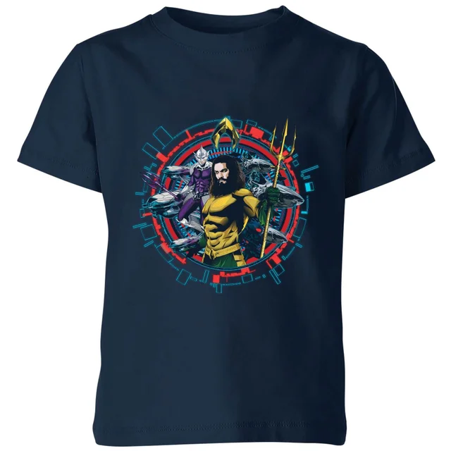Aquaman Circular Portrait Kids' T-Shirt - Navy