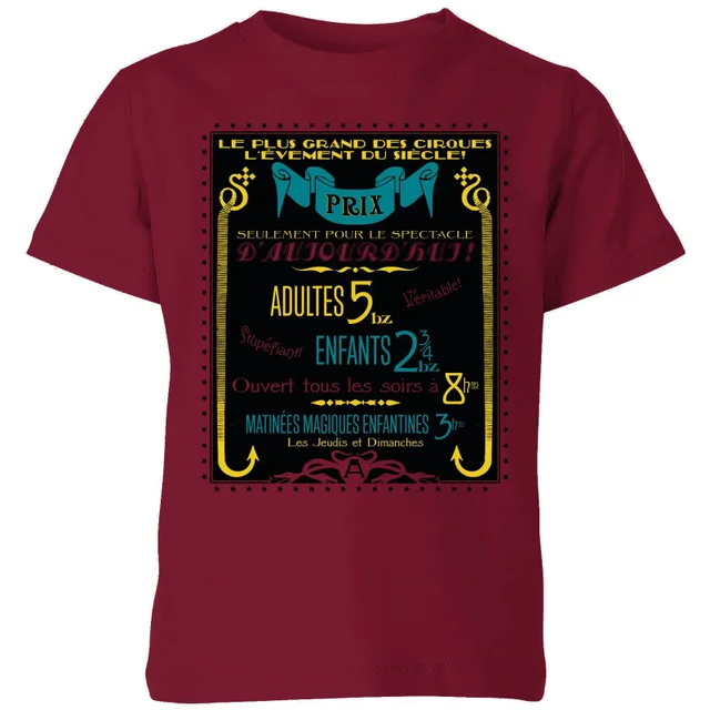 Fantastic Beasts Les Plus Grand Des Cirques Kids' T-Shirt - Burgundy