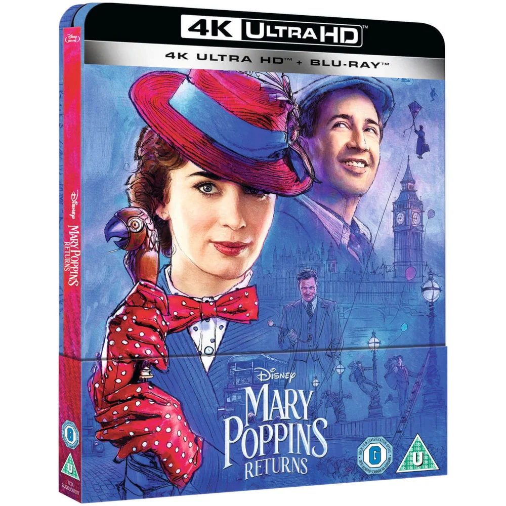 Mary Poppins Returns 4K Ultra HD (Includes 2D Blu-ray) - Zavvi UK Exclusive Limited Edition SteelBook Image 1