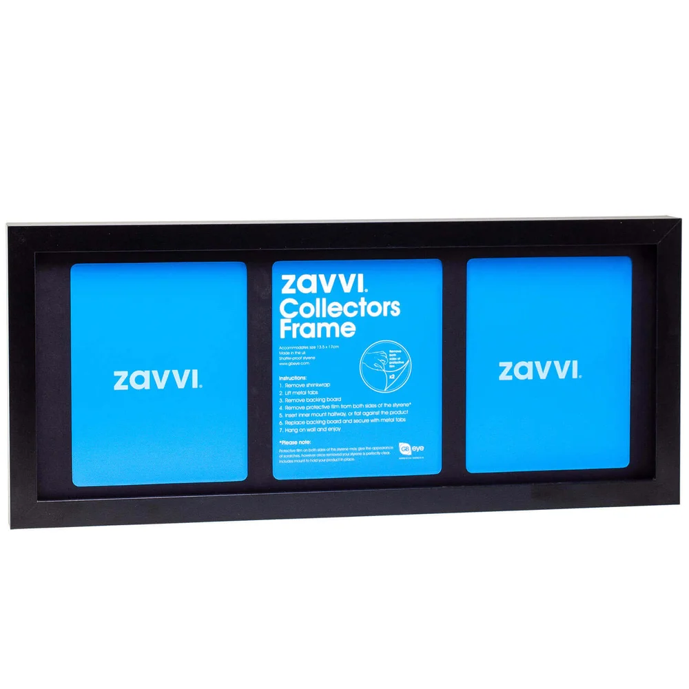 3D Black Collectors Frame with Black Mount 20x50cm Image 1