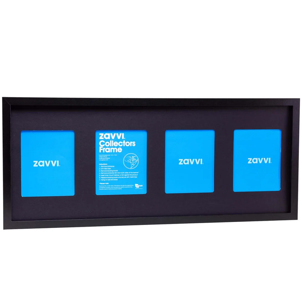 3D Black Collectors Frame with Black Mount 30x76cm Image 1