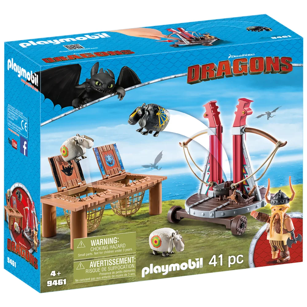 Playmobil DreamWorks Dragons Gobber the Belch with Sheep Sling (9461) Image 1
