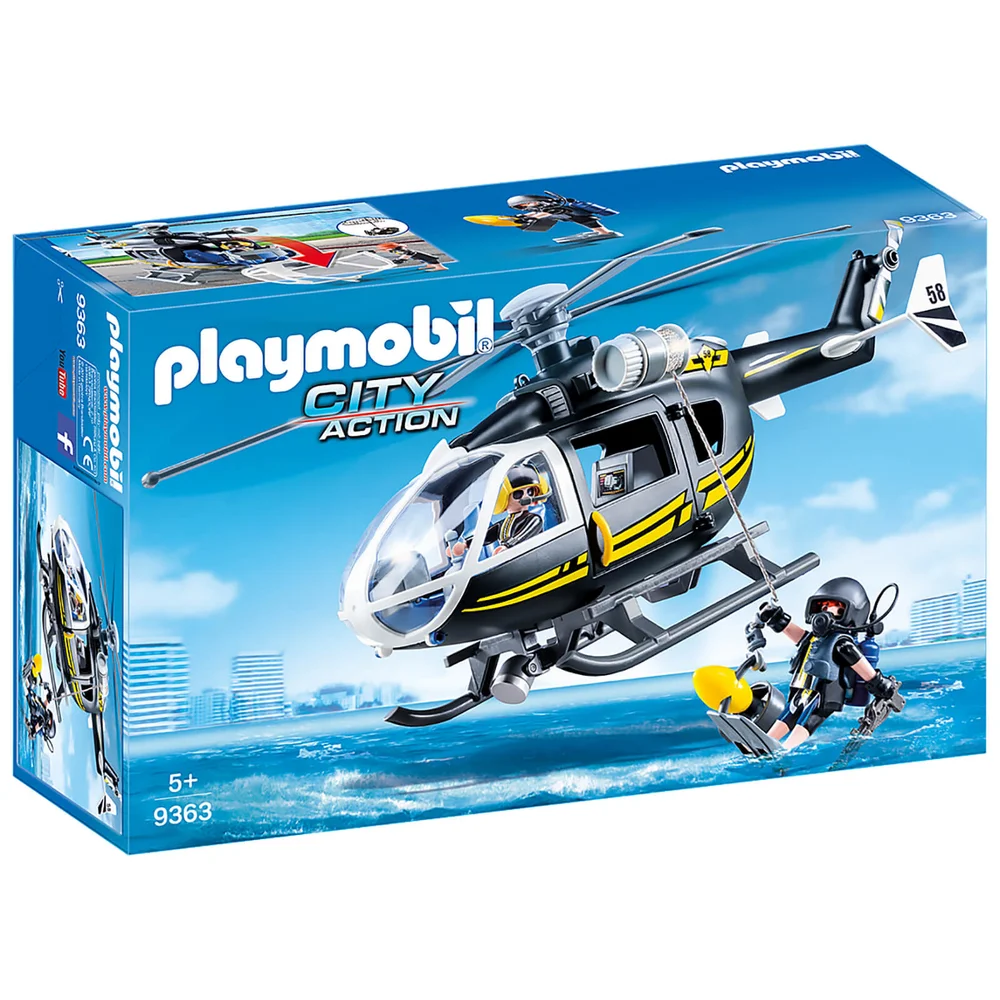 Playmobil City Action SWAT Helicopter with Working Winch (9363) Image 1