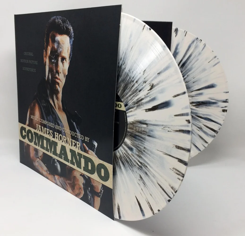 James Horner: Commando: Original Motion Picture Soundtrack (Limited Bone with Black Face Paint Splatter Vinyl) 2xLP Image 1