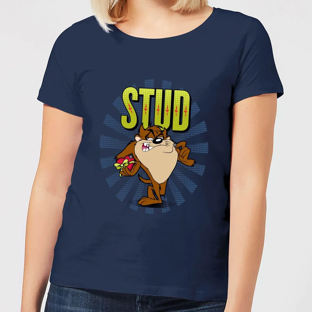 Looney Tunes Stud Taz Women's T-Shirt - Navy - S Image 1
