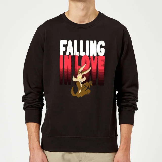 Looney Tunes Falling In Love Wile E. Coyote Sweatshirt - Black