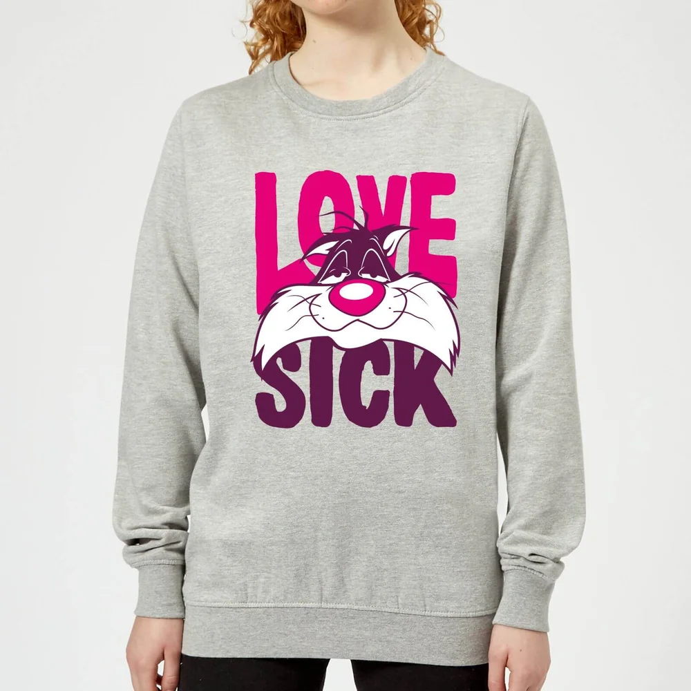 Looney Tunes Love Sick Sylvester Women's Sweatshirt - Grey - 3XL - Grey Image 1