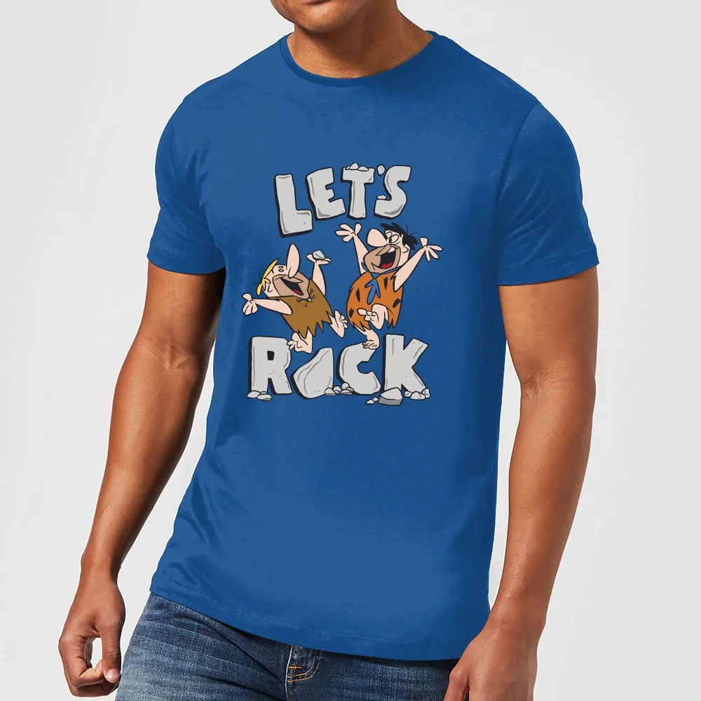 The Flintstones Let's Rock Men's T-Shirt - Royal Blue - S Image 1