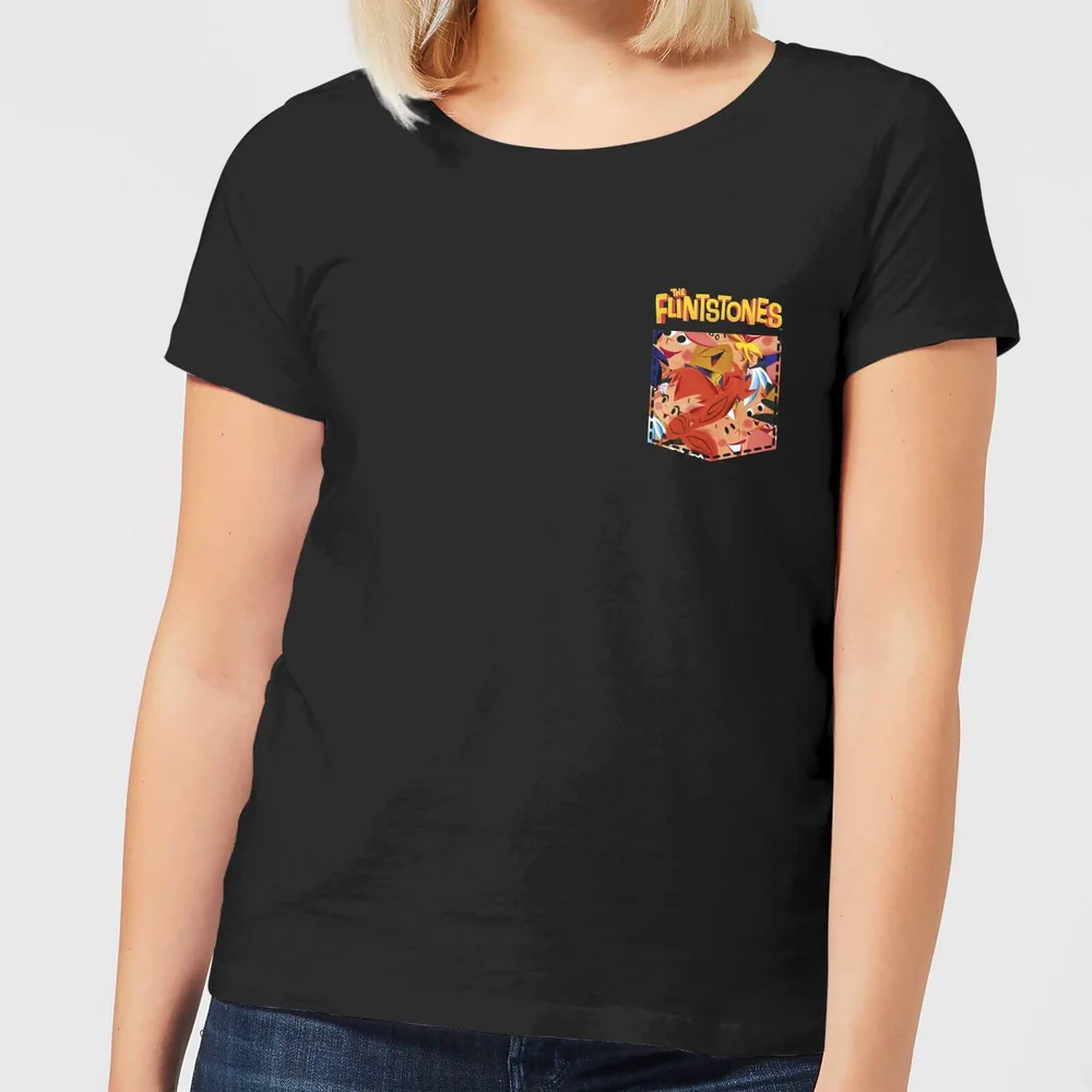 The Flintstones Pocket Pattern Women's T-Shirt - Black - XS Image 1
