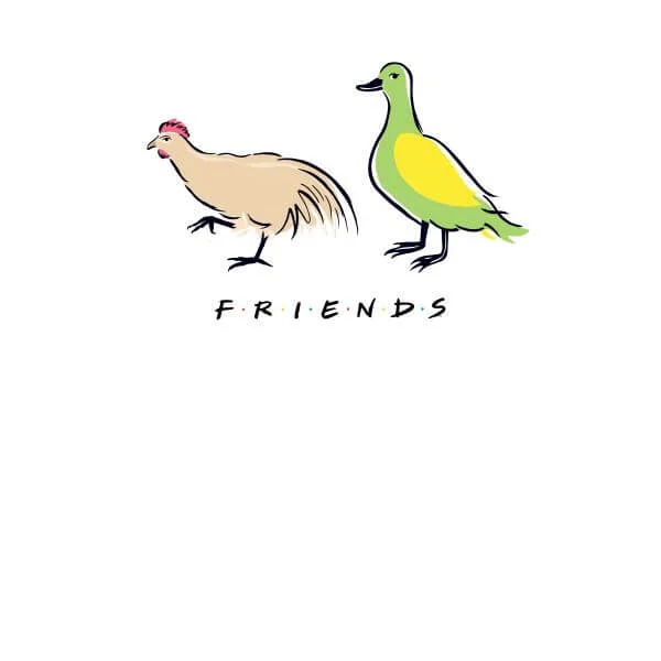 Friends The Chick And The Duck Women's T-Shirt - White