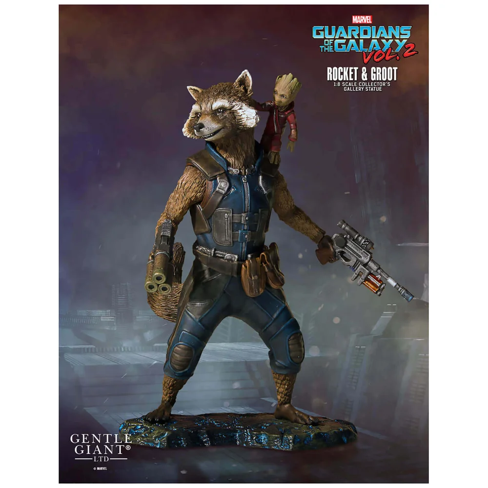 Gentle Giant Marvel Guardians of the Galaxy 2 Rocket & Groot Collectors Gallery 1/8 Statue - 11cm Image 1