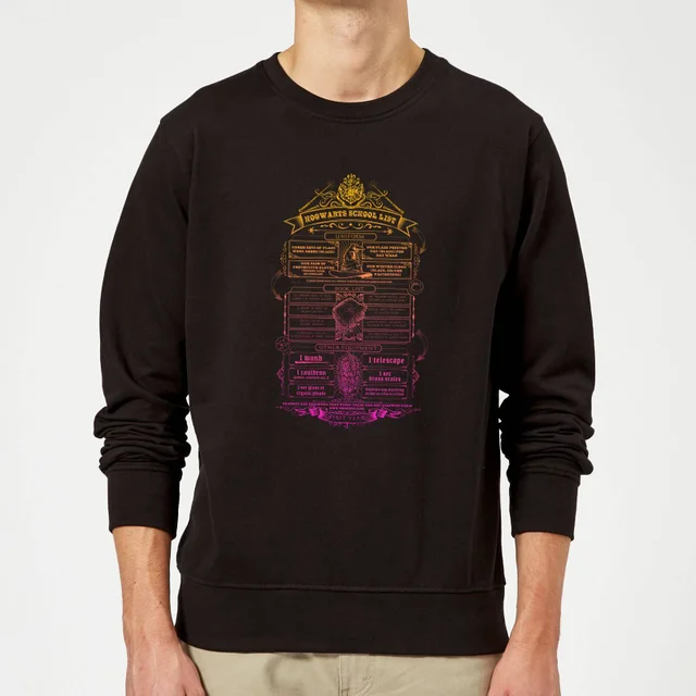 Harry Potter School List Sweatshirt - Black