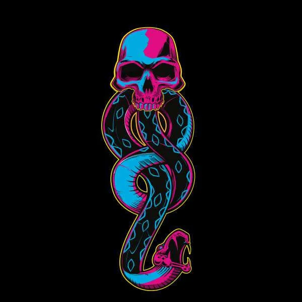 Harry Potter Dark Mark Neon Sweatshirt - Black