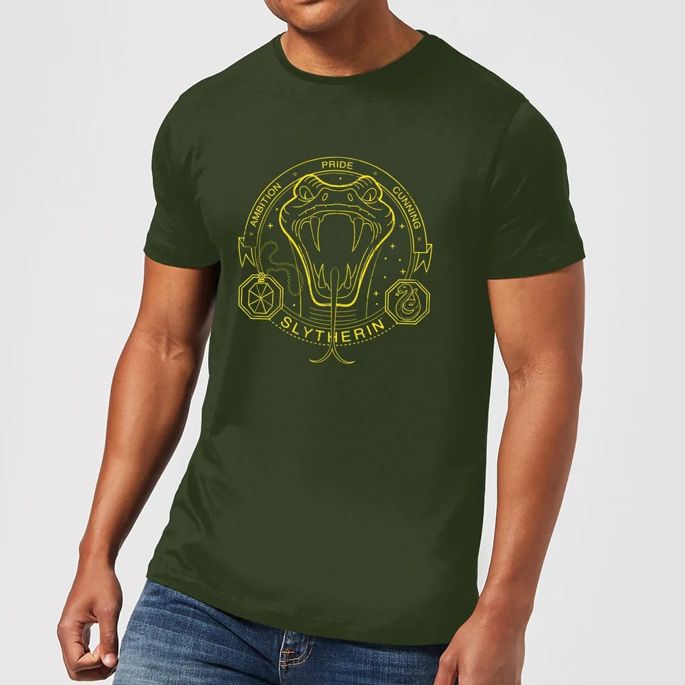 Harry Potter Slytherin Snake Badge Men's T-Shirt - Forest Green - S Image 1