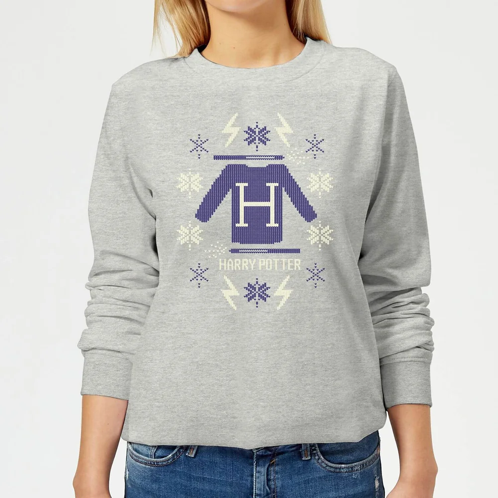 Harry Potter Christmas Sweater Women's Sweatshirt - Grey - 3XL Image 1